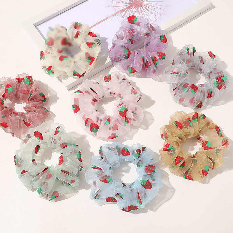 2020 Summer Mesh Chiffon Flower Scrunchie Women Girls Elastic Hair Rubber Bands Accessories Tie Hair Ring Rope Holder Headwear