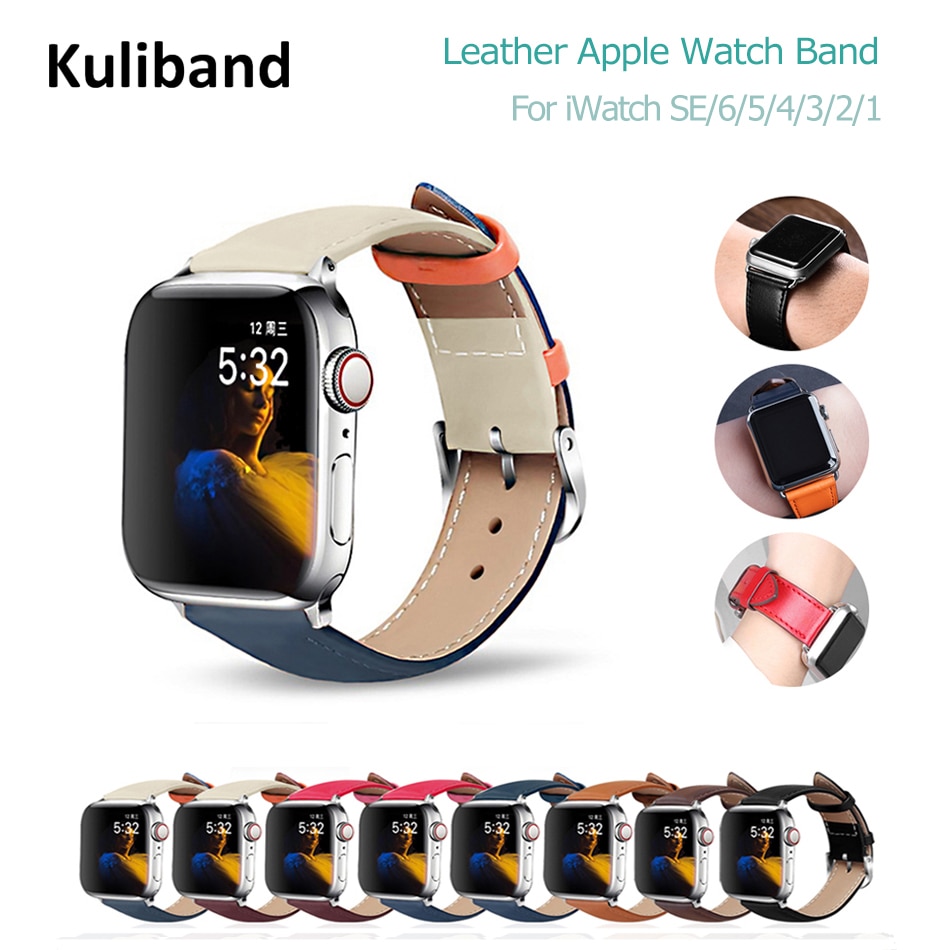 Leather loop for Apple Watch 6/SE/5/4/3/2/1 38mm 40mm Sports Watchband Bracelet Strap for iWatch SE/6 Apple Watch band 42mm 44mm