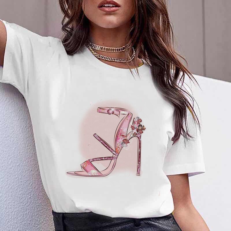 Plus Size T-shirt Women Summer Vogue Print Lady Casual T Shirt Tops Harajuku Streetwear Short Sleeve O-Neck Tees Camisetas Mujer