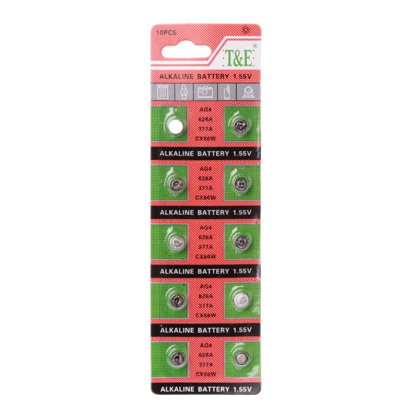 10PCS Watch Coin Battery AG4 377A 377 LR626 SR626SW SR66 LR66 Button Cell Batteries Toys Remote Camera