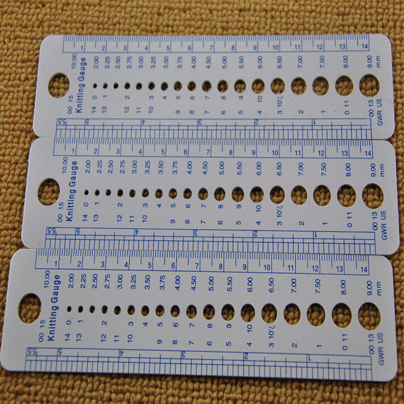 1 Pc 2-10mm Sew Ruler Tools Knitting Needle Gauge Inch cm Ruler Tool (US UK Canada Sizes)