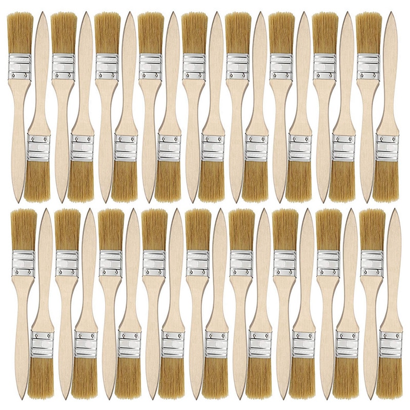 36 Pack of 1 Inch (24mm) Paint Brushes and Chip Paint Brushes for Paint Stains Varnishes Glues and Gesso