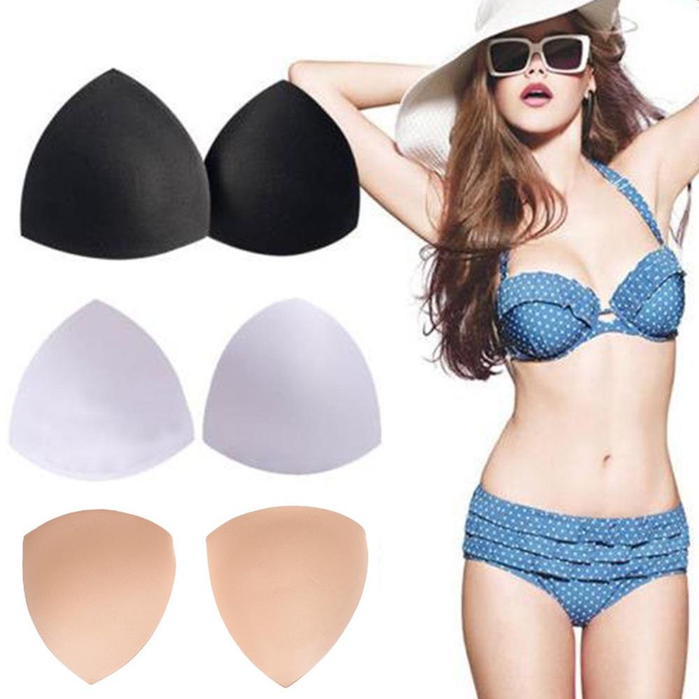 2pc Women Intimates Accessories Sponge Swimsuit Breast Push Up lace Bra Padding Chest Enhancers Bra Foam Insert Bikini Chest pad