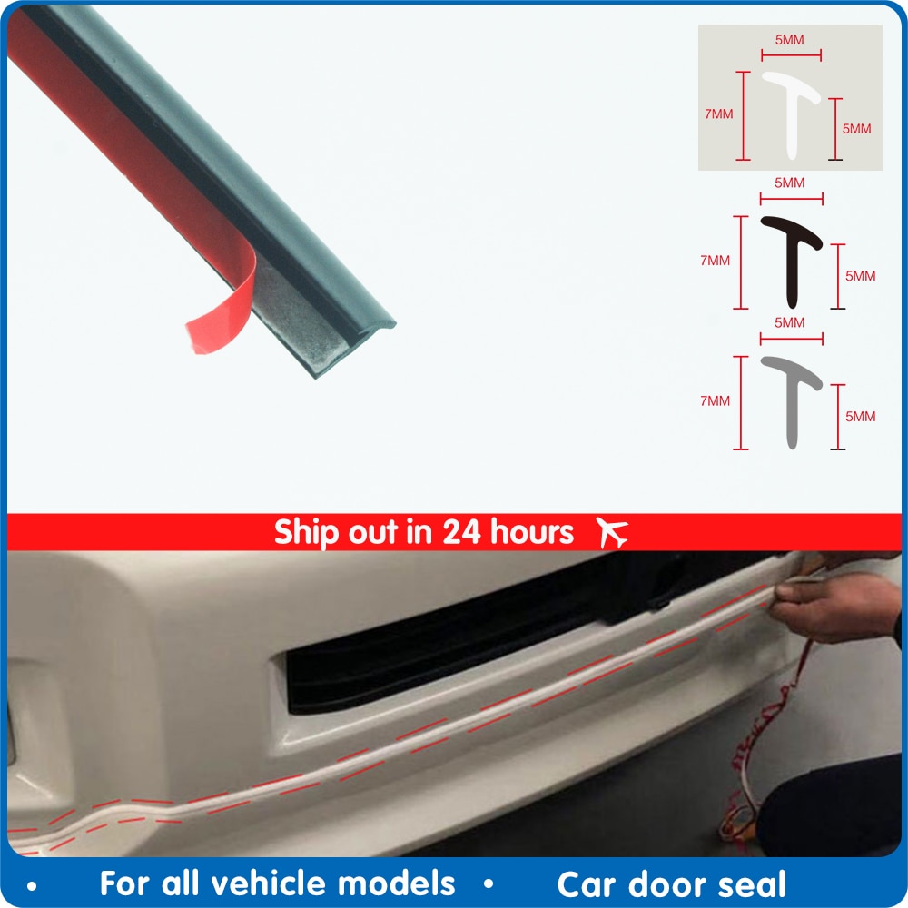 Car Door seal Rubber Sealing Strip Slanted T Type Front bumper Auto Door Seal Rubber Weatherstrip Edge Trim Black For car Rubber