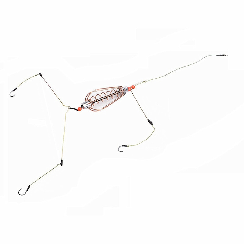 20G 25G 30G Fishing Bait Cage Bait Lure Copper Trap Basket Feeder Holder With Hooks Carp Fishing Tackle Accessories
