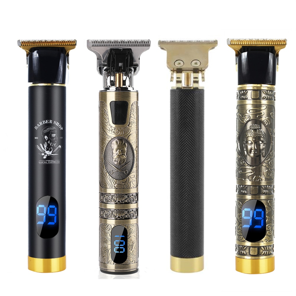 T Bald Head Hair Clipper Mower Rechargeable Trimmer T-Outliner Barber Shaving Machine Vintage Cordless Haircut Men Cutter Shaver