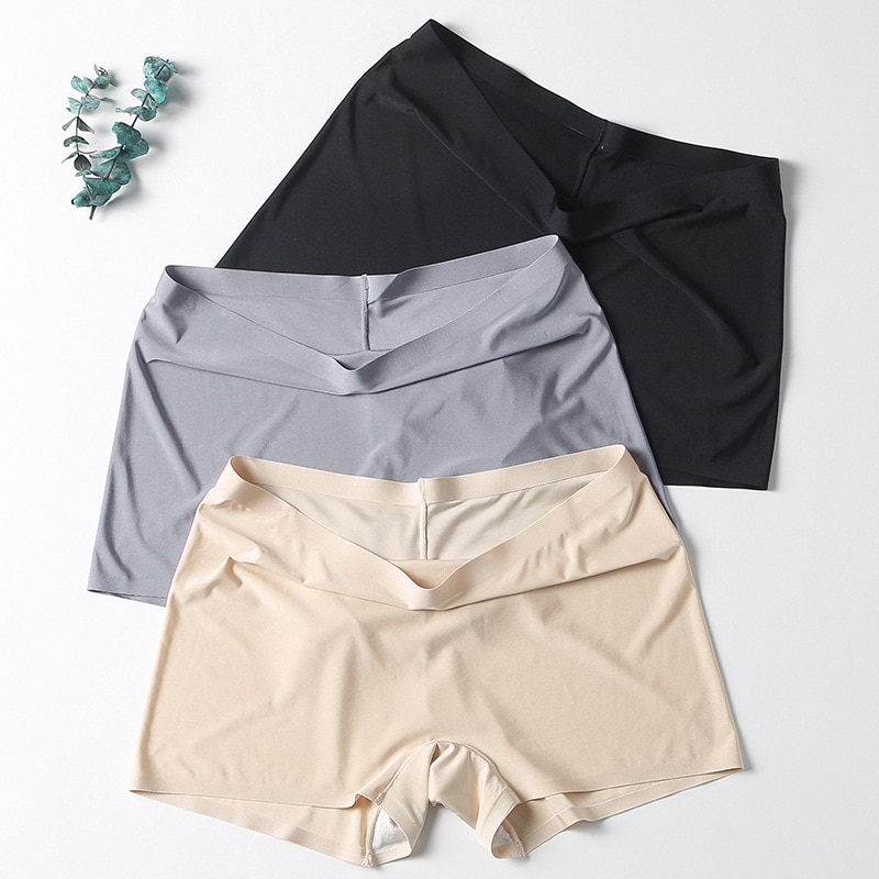 Women's Summer Safety Short Panties Ice Silk Underpant Seamless Anti-glare Ladies Pants Girl Boxer Briefs Cozy Female Underwear