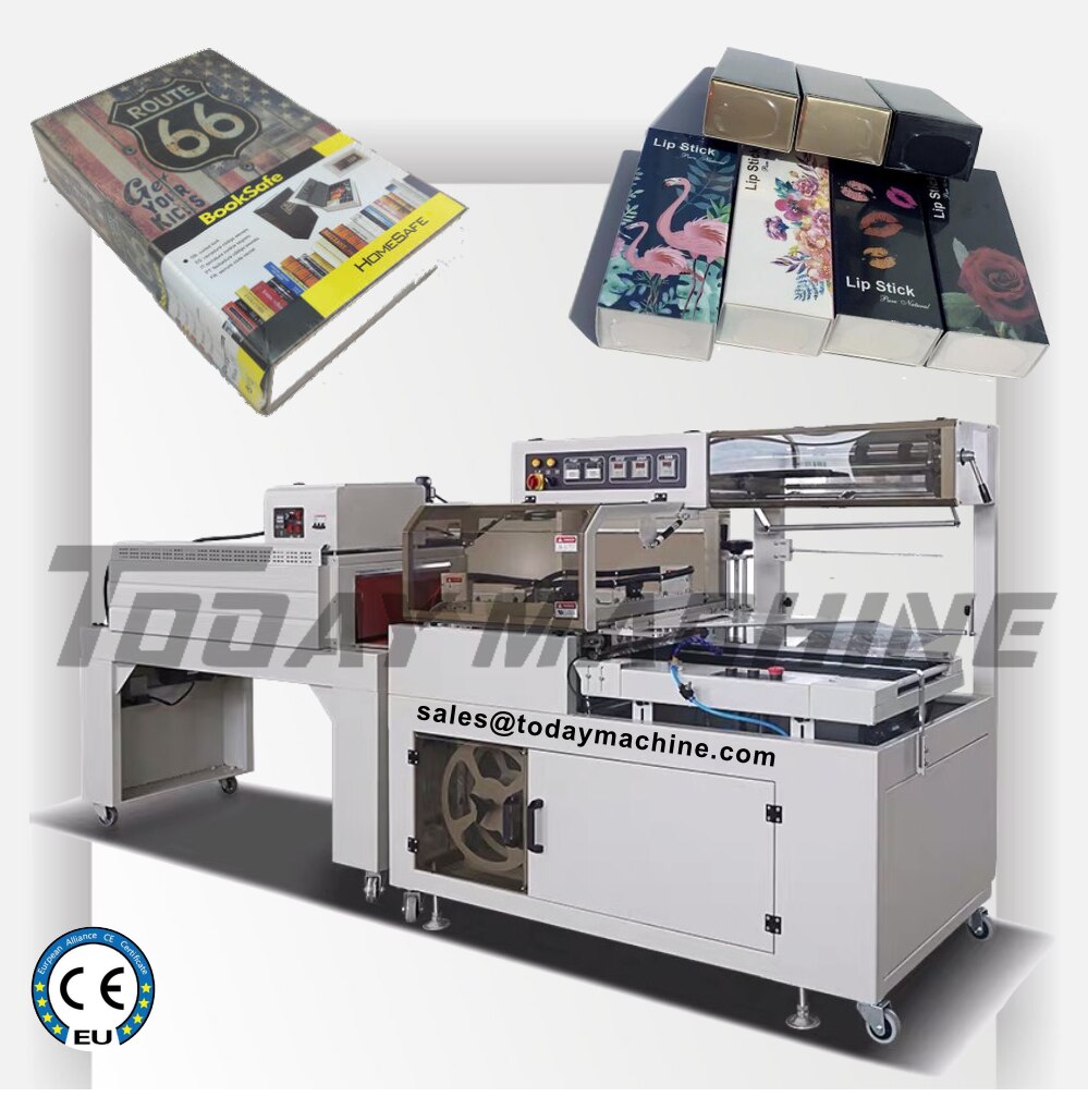 L Sealer and Pack Hair Deodorant Box Tinder Sap ERP POF Machinery PE Film Shrink Packaging Machine