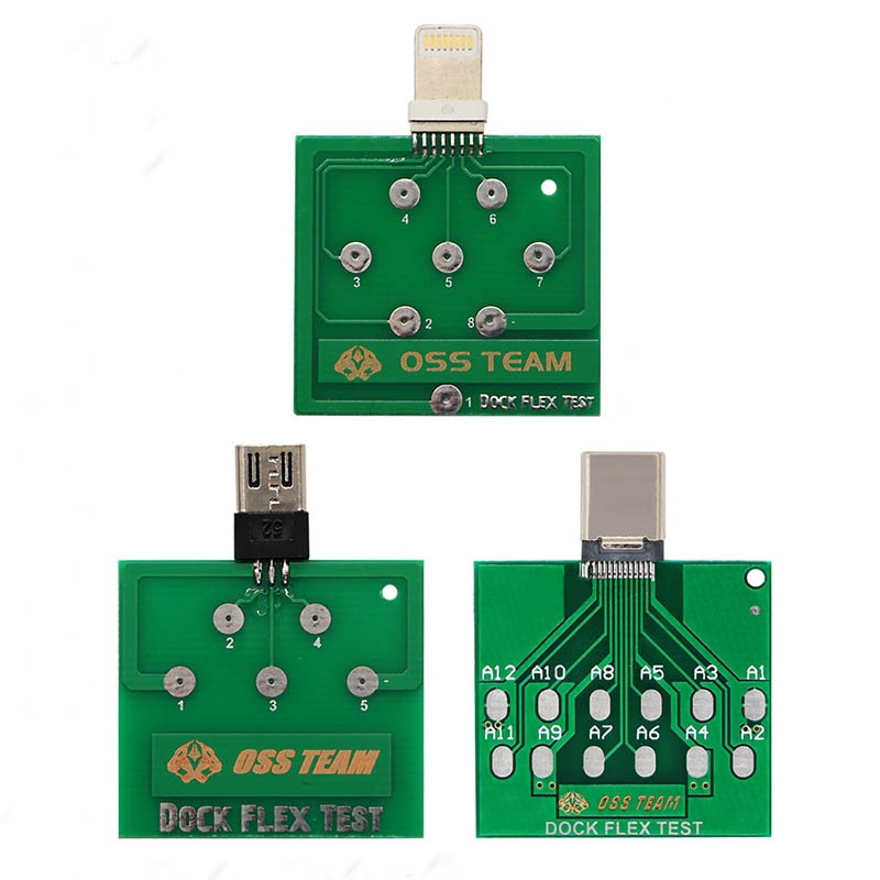 ZK30 Micro USB Dock Flex Test Board for iPhone 11 xs x 6 7 8 6s Android Phone U2 Battery Power Charging Dock Flex Testing Tool