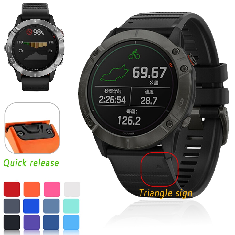 26 22 20mm Band For Garmin Fenix ​​6X/6X Pro/5X/3HR Silicone Strap with Quick Fit for Garmin Fenix ​​6/6pro/5/5 Plus Accessories