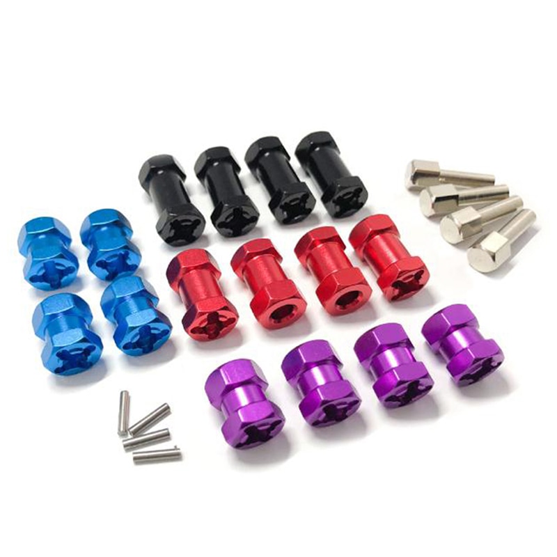 4pcs Aluminum RC Car 12mm Hex Wheel Hub Drive Adaptor 15/20/25mm Extension Combiner Coupler for 1/10 RC Crawler Axial SCX10 D90