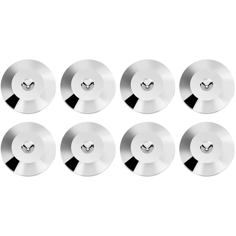 8 Pcs 25 x 4Mm Universal Copper Speaker Spikes Pads Speaker Shock Base Pad Isolation Stand Feet Cone Base Mats Floor Disc