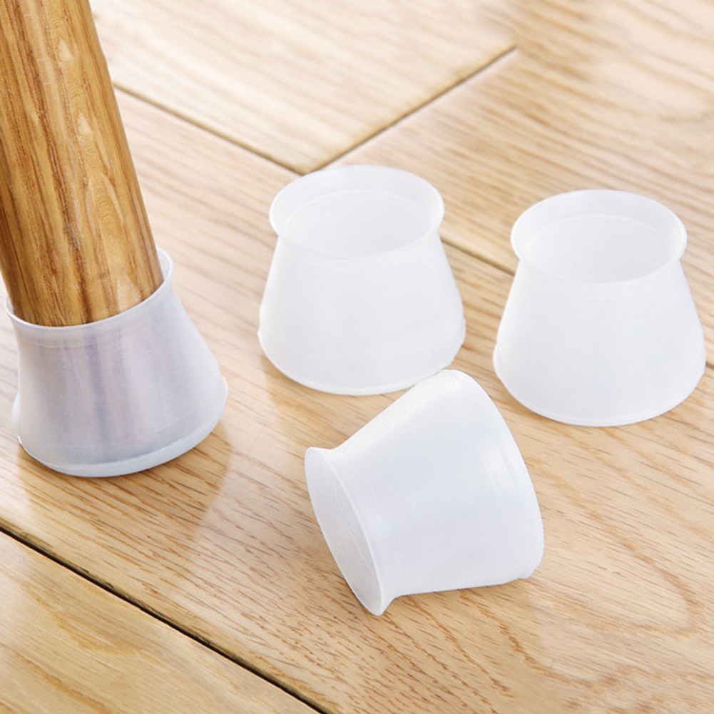 4pcs Silicone Non-slip Chair Table Leg Mat Cover Protector Chair Foot Protection Bottom Cover Silent Pads Universal