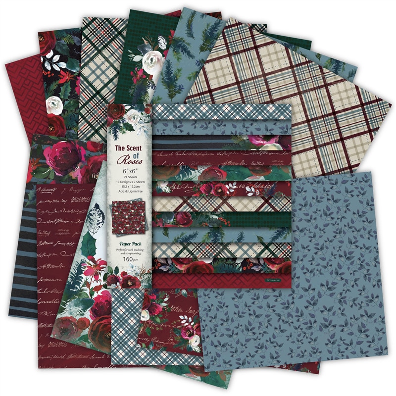 24 sheets 6"X6"the scent roses Pattern Creative Scrapbooking paper pack handmade craft paper craft Background pad