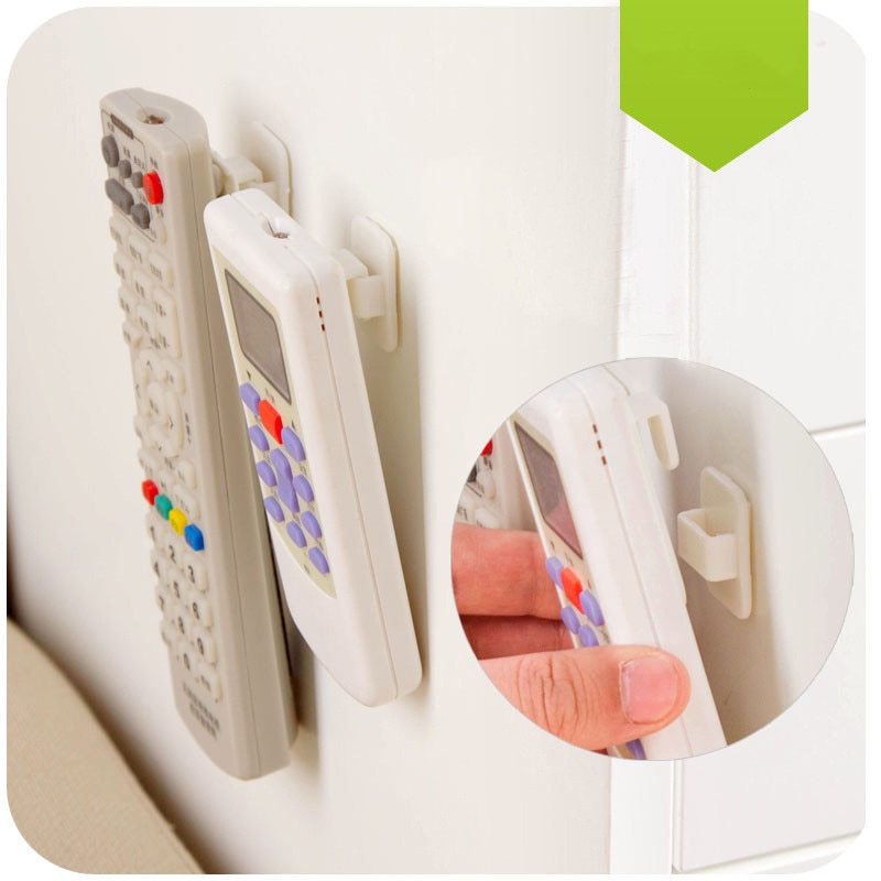 4Pcs/Set Plastic Hooks Sticky Hook Set Air Conditioner TV Remote Control Key Practical Wall Storage Strong Hanger Holder