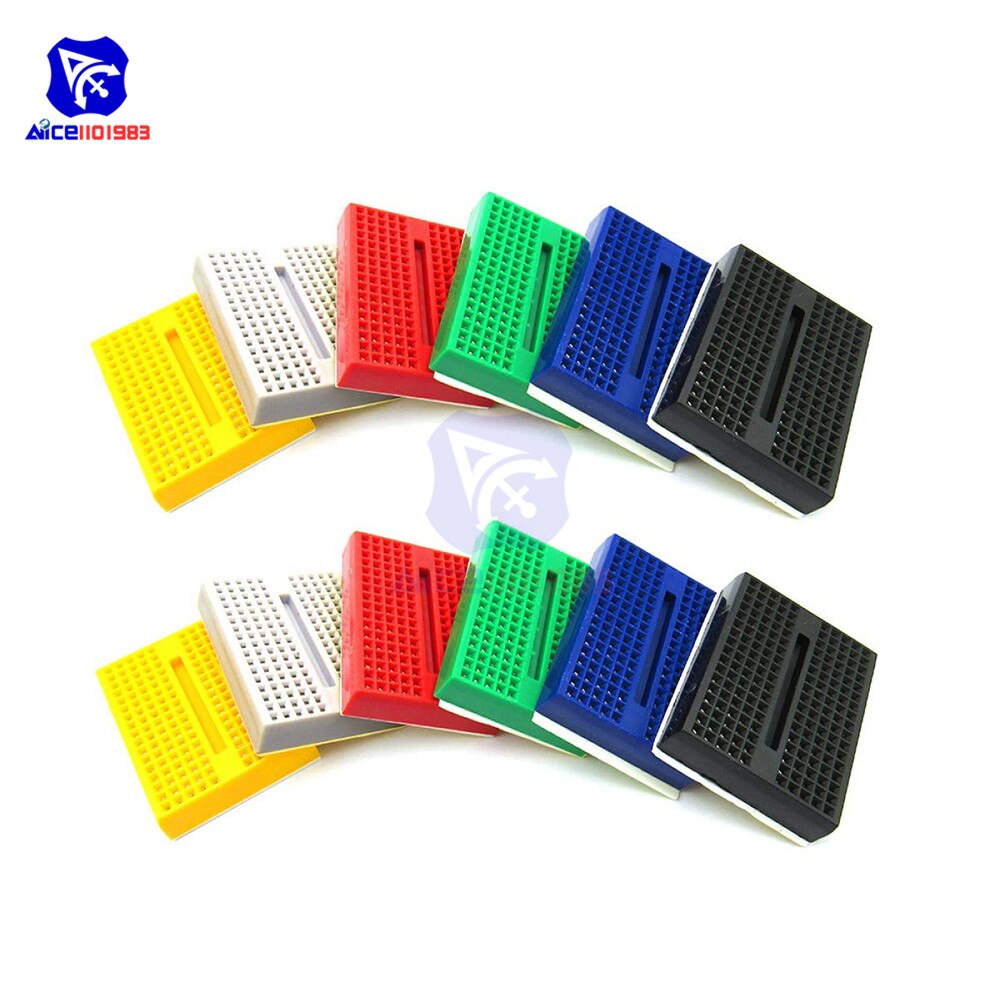 diymore 170 Tie-points Solderless Breadboard 6 Color Available Yellow/White/Red/Green/Blue/Black PCB Proto Shield for Arduino