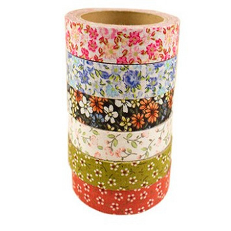 Creative Korea Small fresh DIY photo album floral cotton tape home fabric decoration tape No self-adhesive gift Stationery tape