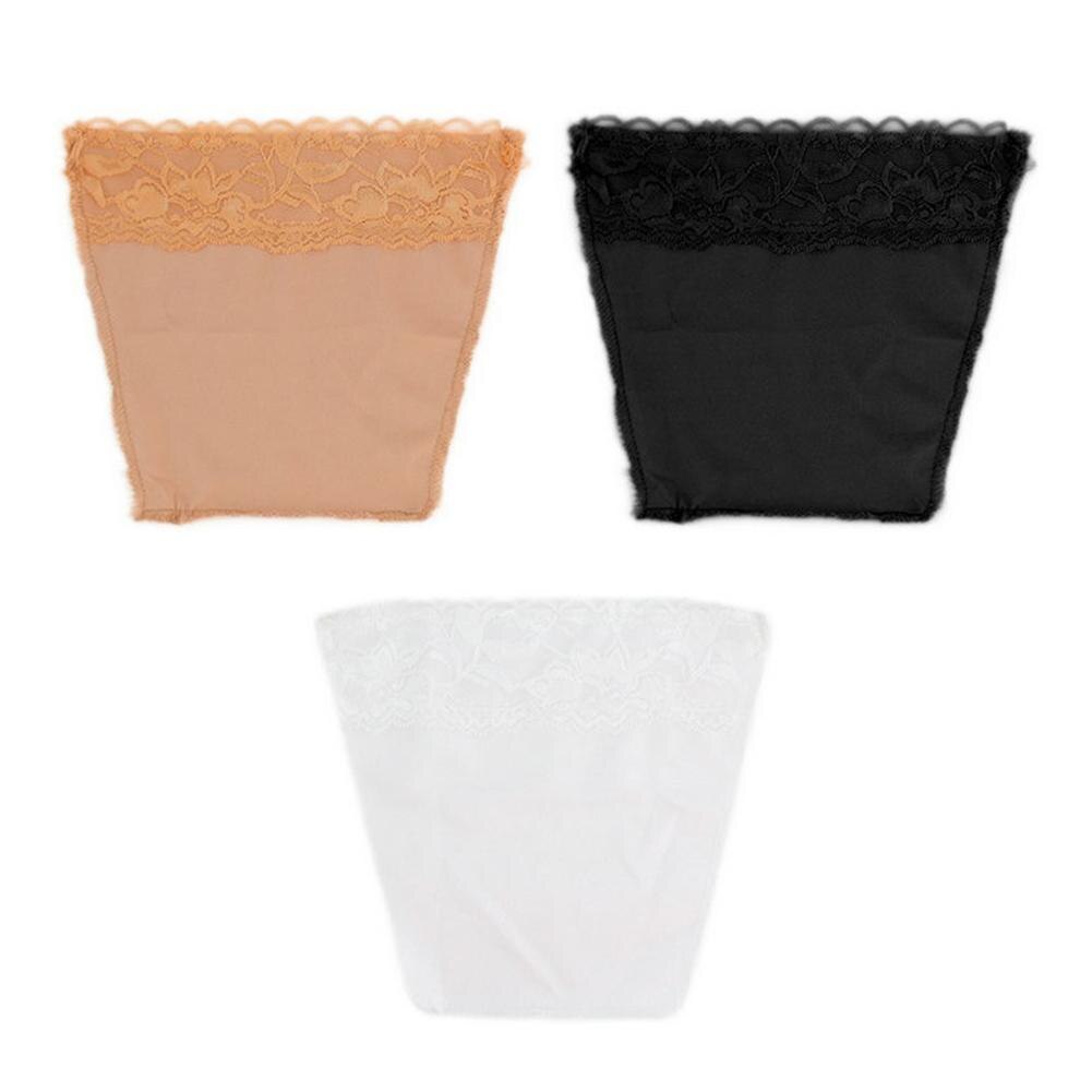 3Pcs Set Anti Peep Invisible Bra Traceless Corset Lace Wrapped Color white, Chest Skin Black, E7T7