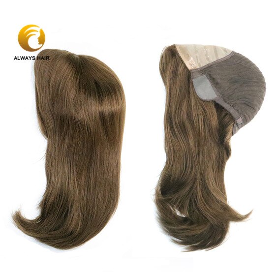 Alwayshair JW23 12.5" Luxurious Silk Top Wig Smooth Hair Women Wig Chinese Human Hair Charming Tsingtao Wigs New Arrivals