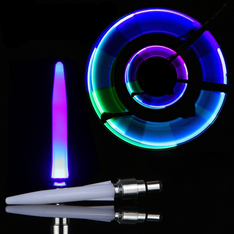 1pc Motion Activated Glow Bike Flashlight Car Motorcycle Tire Valve Caps Wheel Light Amazing Fantastic Bicycle Accessory LEDs