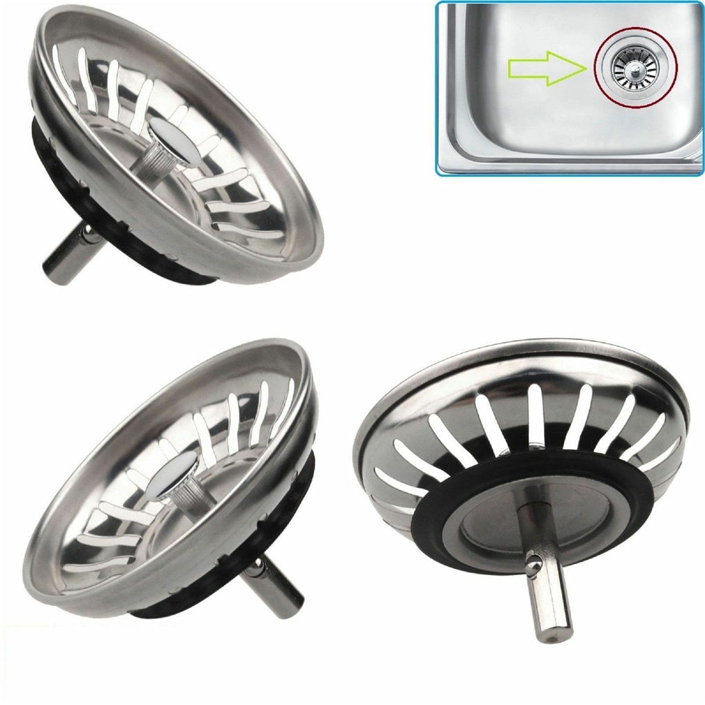 Stainless Steel Kitchen Sink Strainer Stopper Waste Plug Sink Filter Bathroom Hair Catcher Drains Strainers Kitchen Accessories
