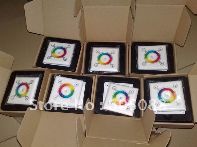 DC12/24V 108/216W square touch interface rgb led controller wall mounted to lighting full color led luminaires 3 years warranty