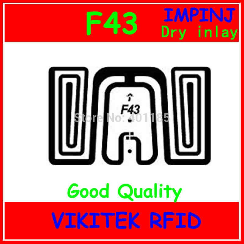 Impinj F43 UHF RFID dry inlay 860-960MHZ Monza4 915M EPC C1G2 ISO18000-6C can be used to RFID tag and label